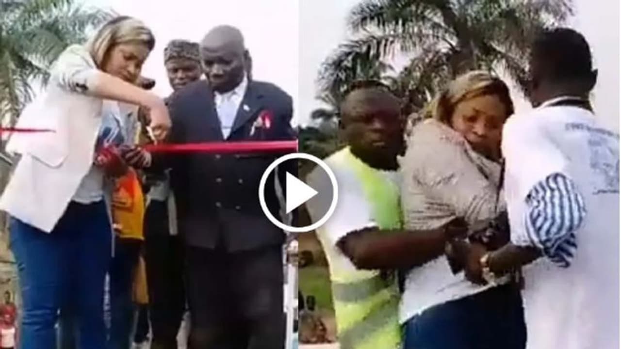 നാടമുറിച്ച് ഉദ്ഘാടനം ചെയ്യുന്നതിനിടെ പാലം പൊട്ടിവീണു, വൈറല് വീഡിയോ! നാടമുറിച്ച് ഉദ്ഘാടനം ചെയ്യുന്നതിനിടെ പാലം പൊട്ടിവീണു, വൈറല് വീഡിയോ!