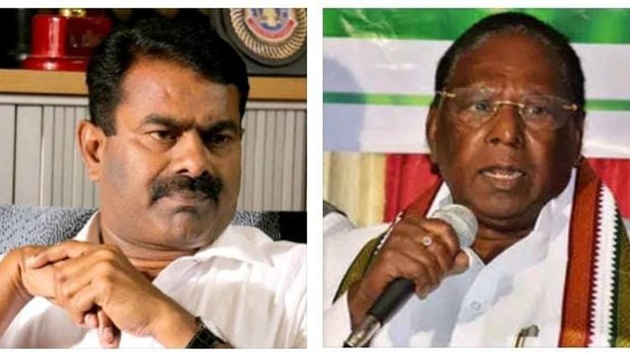 காங்கிரசில் சீமான் இணையட்டும் ... அப்புறம் பேசட்டும்....! எகிறி அடித்த நாரயணசாமி காங்கிரசில் சீமான் இணையட்டும் ... அப்புறம் பேசட்டும்....! எகிறி அடித்த நாரயணசாமி