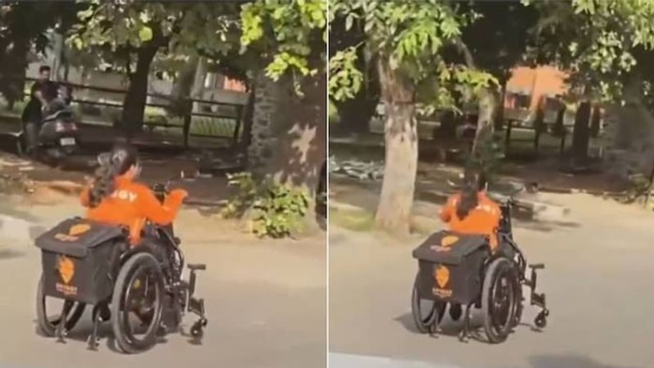 വീൽചെയറിൽ യാത്ര ചെയ്ത് ഭക്ഷണം വിതരണം ചെയ്യുന്ന ഡെലിവെറി ഗേൾ, കൈയ്യടിച്ച് സോഷ്യൽ മീഡിയ വീൽചെയറിൽ യാത്ര ചെയ്ത് ഭക്ഷണം വിതരണം ചെയ്യുന്ന ഡെലിവെറി ഗേൾ, കൈയ്യടിച്ച് സോഷ്യൽ മീഡിയ