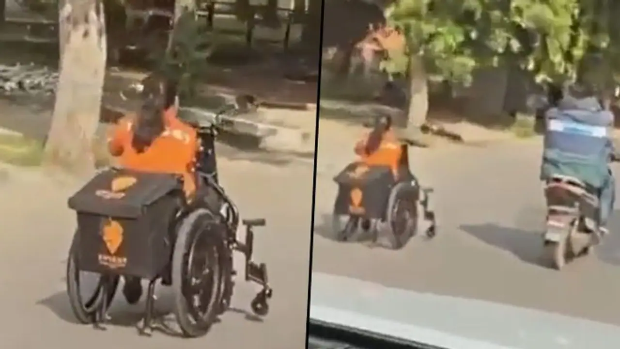Specially abled woman delivers food in a wheelchair; heartwarming video goes viral