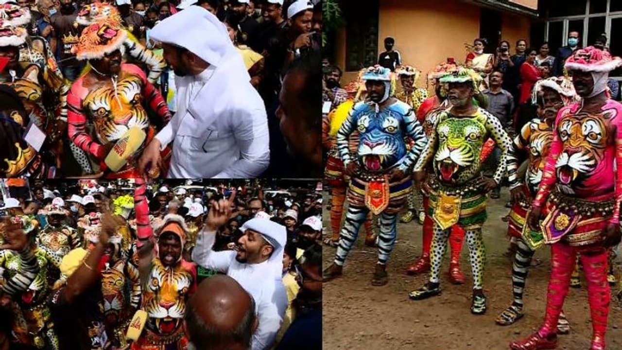 തേക്കിൻകാട് മൈതാനിയെ ചുറ്റി പുലികൾ; പുലികളി ആവേശത്തിൽ തൃശ്ശൂർ തേക്കിൻകാട് മൈതാനിയെ ചുറ്റി പുലികൾ; പുലികളി ആവേശത്തിൽ തൃശ്ശൂർ