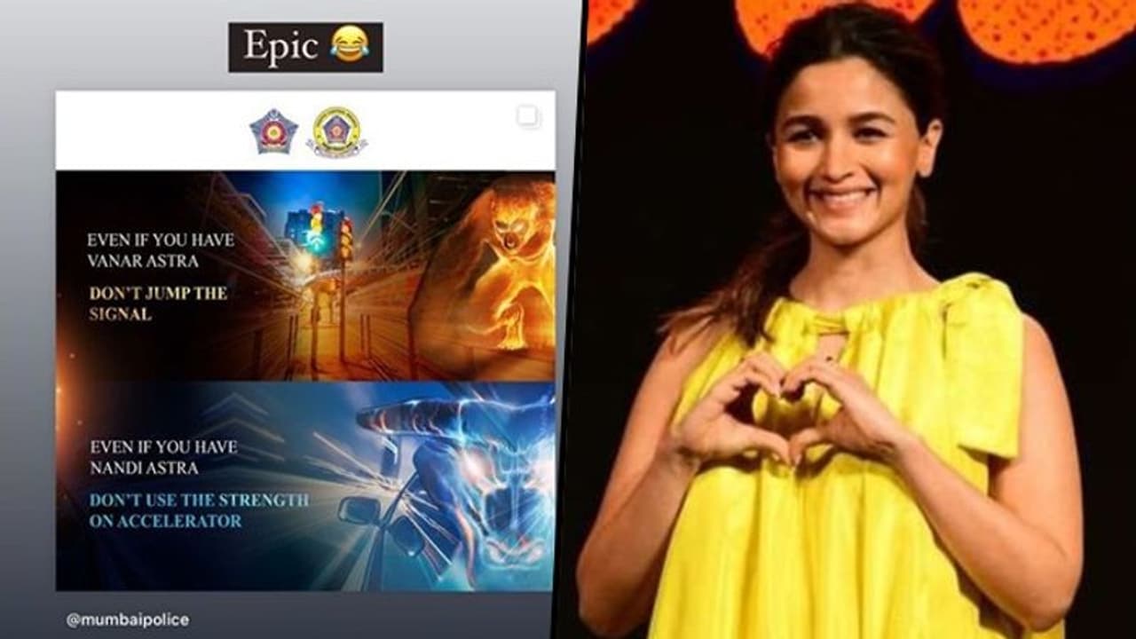 Brahmastra: Alia Bhatt reacts to Mumbai Police’s latest post on road safety; take a look