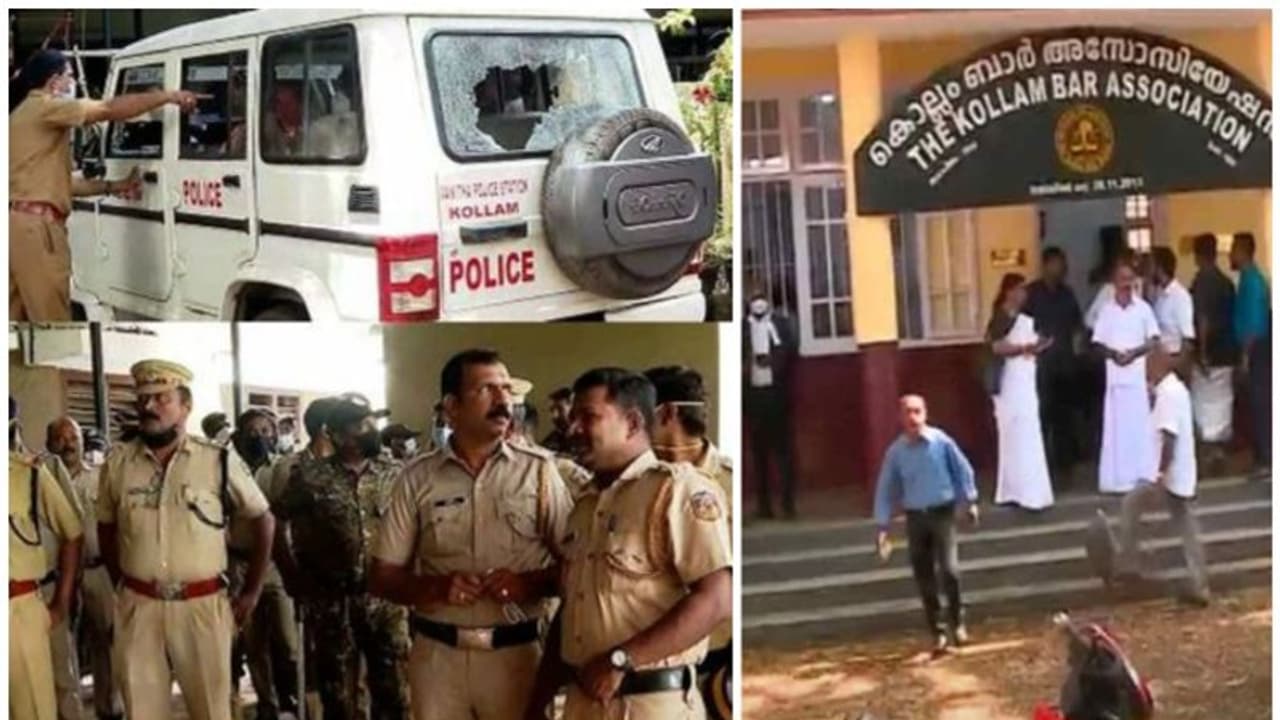 ജനങ്ങൾക്ക് ഇരുട്ടടി, കൊല്ലത്ത് കോടതികൾ സ്തംഭിപ്പിച്ച് അഭിഭാഷക‍ര്‍,സമരം പൊലീസ് അഭിഭാഷക ത‍ര്‍ക്കത്തിന് പിന്നാലെ