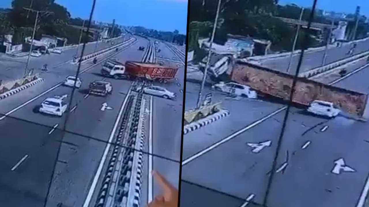 Watch: Speeding 18 wheeler truck crushes car in Punjab; terrifying accident caught on cam