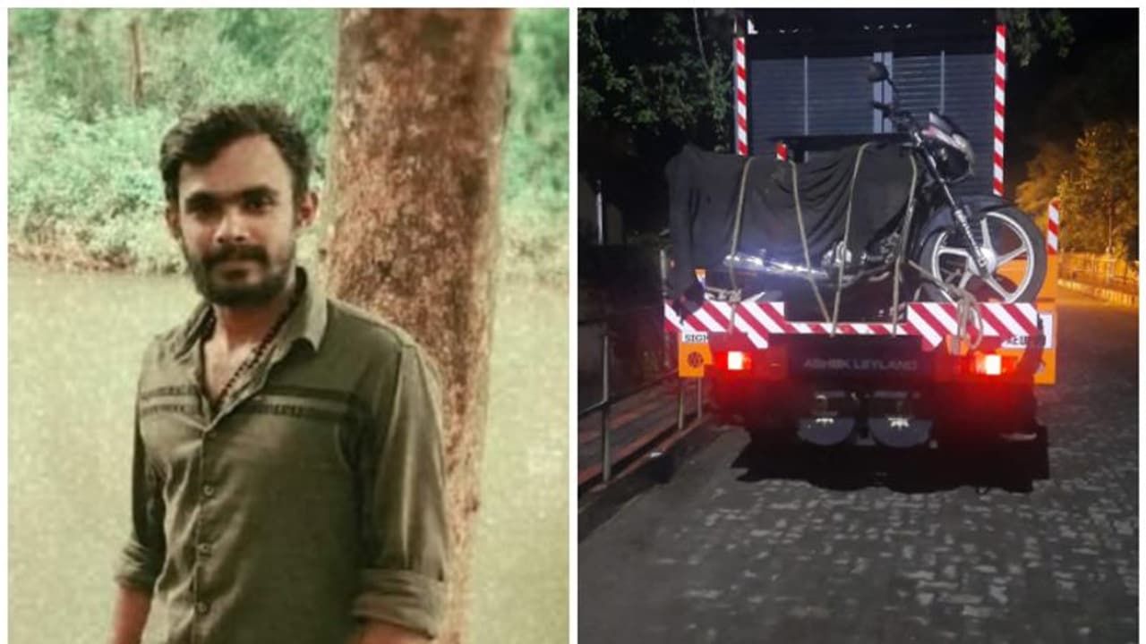 നിർത്തിയിട്ട ലോറിക്ക് പുറകിൽ ബൈക്ക് ഇടിച്ച് ഒരു മരണം,മരിച്ചത് മലയാറ്റൂർ സ്വദേശി വിജിത്ത് ദേവസ് നിർത്തിയിട്ട ലോറിക്ക് പുറകിൽ ബൈക്ക് ഇടിച്ച് ഒരു മരണം,മരിച്ചത് മലയാറ്റൂർ സ്വദേശി വിജിത്ത് ദേവസ്