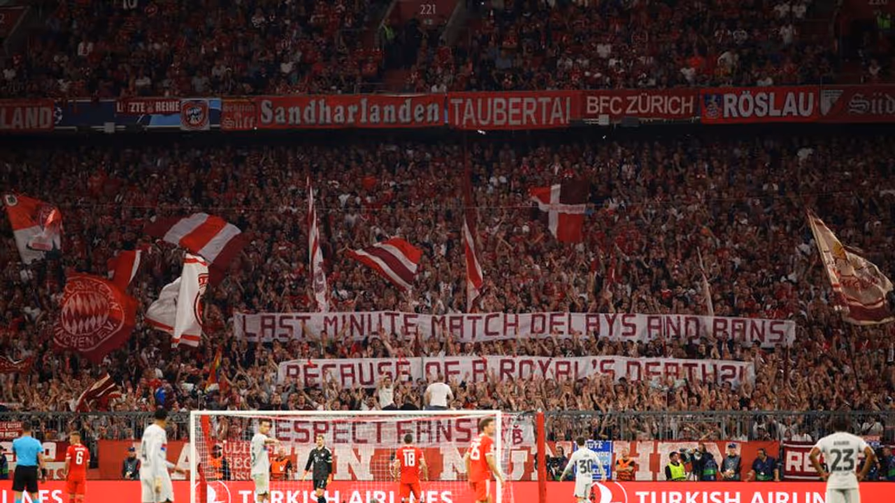 UCL 2022 23: Bayern Munich fans protest against fixture postponements following Queen's demise UCL 2022 23: Bayern Munich fans protest against fixture postponements following Queen's demise