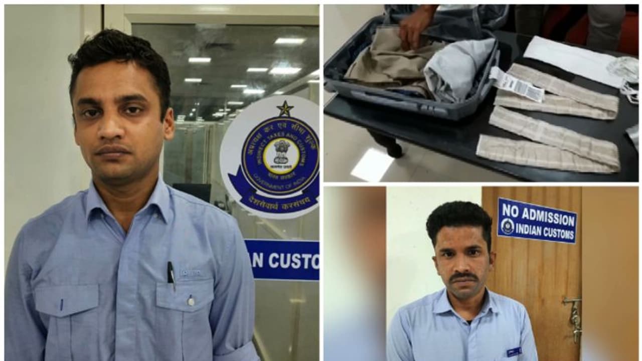 കരിപ്പൂരിൽ വൻ സ്വർണവേട്ട , 5കിലോയിലേറെ സ്വർണം പിടിച്ചു, കടത്തിന് സഹായിച്ച വിമാന കമ്പനി ജീവനക്കാർ പിടിയിൽ കരിപ്പൂരിൽ വൻ സ്വർണവേട്ട , 5കിലോയിലേറെ സ്വർണം പിടിച്ചു, കടത്തിന് സഹായിച്ച വിമാന കമ്പനി ജീവനക്കാർ പിടിയിൽ