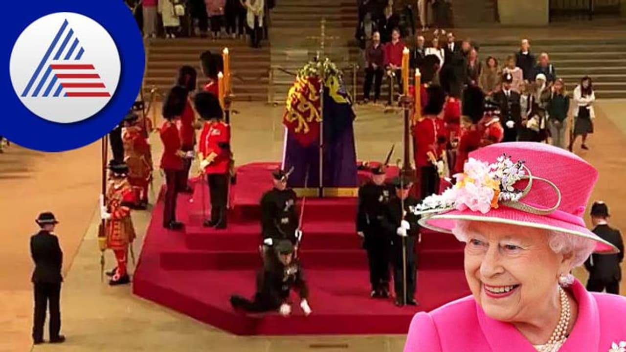 ರಾಣಿ ಎಲಿಜಬೆತ್ ಶವ ಪೆಟ್ಟಿಗೆ ಮುಂದೆ ಕುಸಿದು ಬಿದ್ದ Royal guard: ವಿಡಿಯೋ ವೈರಲ್