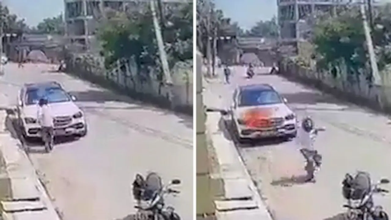 Watch: Man sets fire on Mercedes after car owner fails to pay his dues in Noida; netizens react