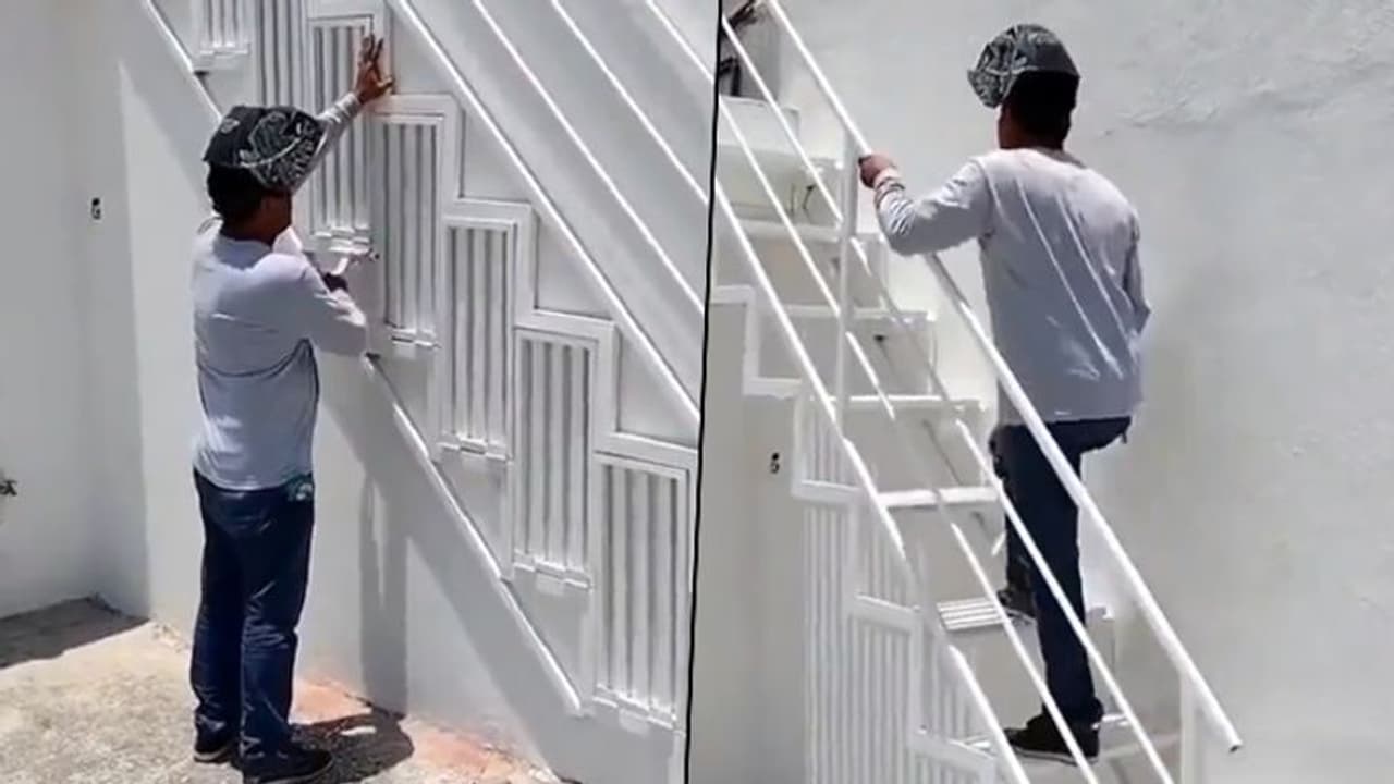 Innovative foldable staircase against wall captured netizens' attention; watch viral video here