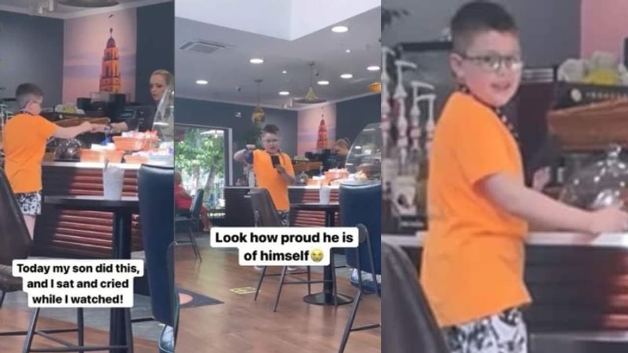 കഫേയില്‍ നിന്ന് ആദ്യമായി ഭക്ഷണം ഓര്‍ഡര്‍ ചെയ്ത് ഓട്ടിസം ബാധിതനായ കുട്ടി; വീഡിയോ പങ്കുവച്ച് അമ്മ