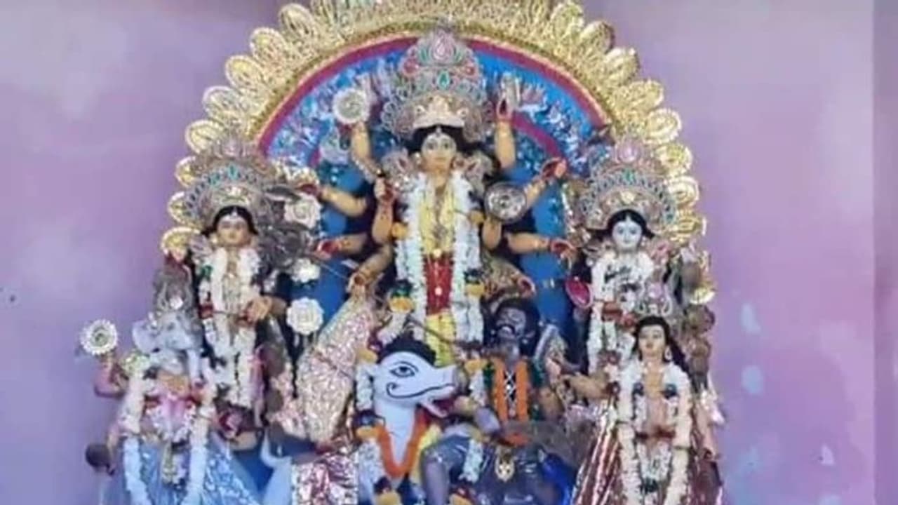 শেকলে বাঁধা দুর্গা মূর্তি! জানেন কি গোসাই বাড়ির পুজোর নেপথ্যের কাহিনি? শেকলে বাঁধা দুর্গা মূর্তি! জানেন কি গোসাই বাড়ির পুজোর নেপথ্যের কাহিনি?