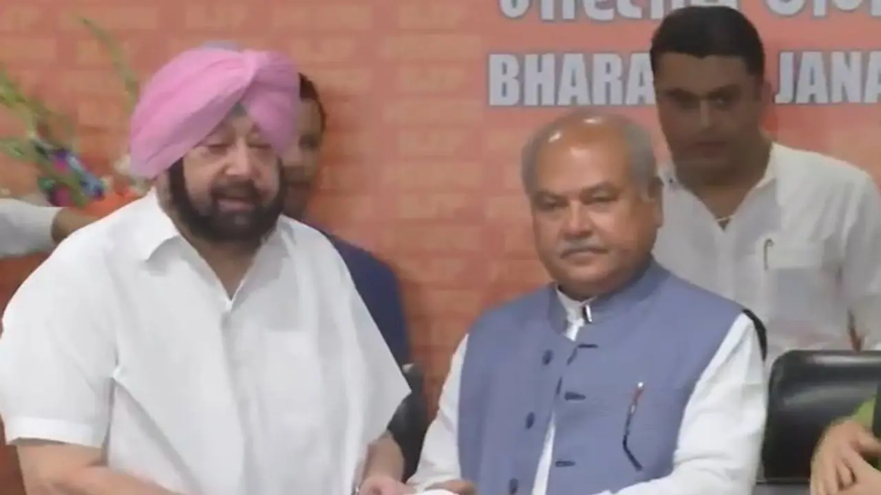 बीजेपी में शामिल हुए कैप्टन अमरिंदर सिंह, पंजाब लोक कांग्रेस का भी हुआ विलय