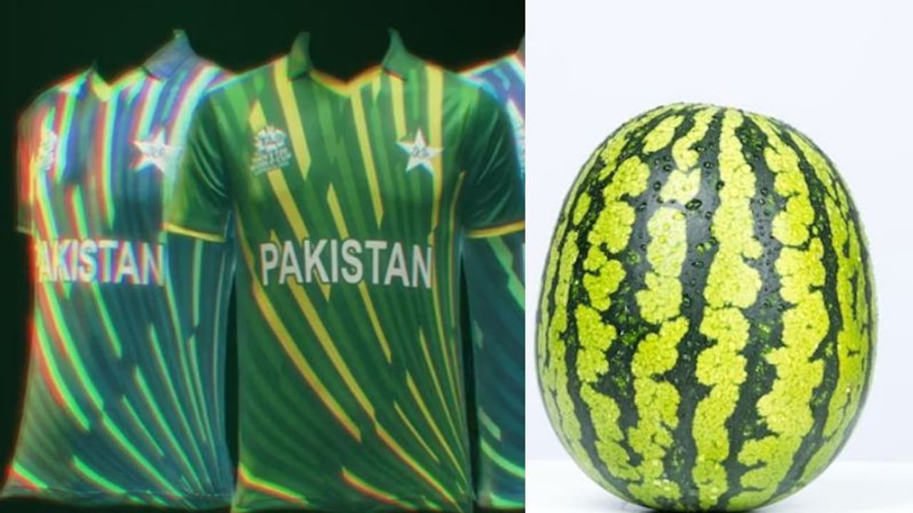 పుచ్చకాయలా పాకిస్తాన్ టీ20 ప్రపంచకప్ జెర్సీ.. ఆటాడుకుంటున్న నెటిజన్లు పుచ్చకాయలా పాకిస్తాన్ టీ20 ప్రపంచకప్ జెర్సీ.. ఆటాడుకుంటున్న నెటిజన్లు