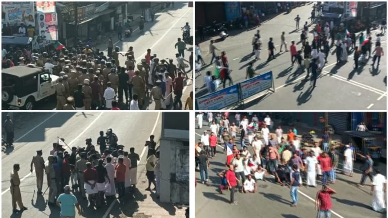 നഗരത്തിൽ സംഘർഷാവസ്ഥ സൃഷ്ടിച്ച് ഹർത്താൽ അനുകൂലികൾ, ലാത്തിച്ചാർജ്, ഈരാറ്റുപേട്ടയിൽ നൂറോളം പേർ കരുതൽ തടങ്കലിൽ 