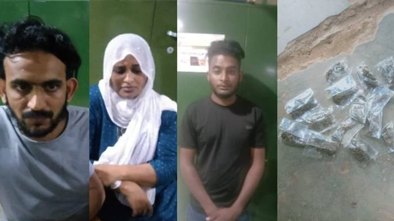 യുവതിയുള്പ്പെട്ട കഞ്ചാവ് വില്പ്പന സംഘത്തെ തടഞ്ഞ് നാട്ടുകാര്, പൊലീസില് ഏല്പ്പിച്ചു യുവതിയുള്പ്പെട്ട കഞ്ചാവ് വില്പ്പന സംഘത്തെ തടഞ്ഞ് നാട്ടുകാര്, പൊലീസില് ഏല്പ്പിച്ചു