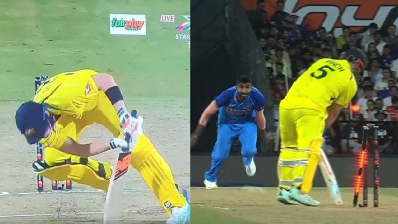 ആദ്യം ഫിഞ്ചിന്‍റെ ലെഗ് സ്റ്റംപ്, പിന്നെ സ്മിത്തിന്‍റെ ഉപ്പൂറ്റി; മരണയോര്‍ക്കറുകളുമായി വരവറിയിച്ച് ബുമ്ര വീഡിയോ