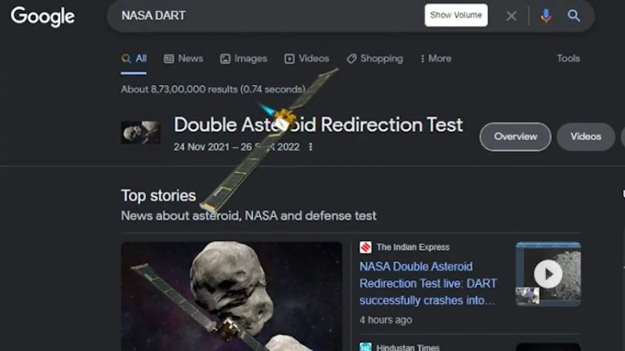 Google celebrates NASA's successful DART mission with 'Smashing' gimmick; check here Google celebrates NASA's successful DART mission with 'Smashing' gimmick; check here