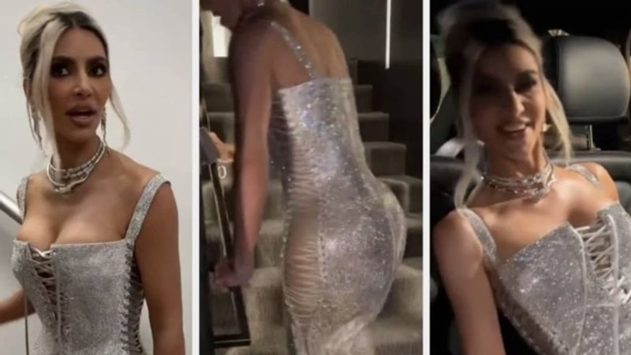 ഇറുകിയ വസ്ത്രം കാരണം പടിക്കെട്ടുകൾ ചാടിക്കയറി കിം കർദാഷിയാൻ; വൈറലായി വീഡിയോ ഇറുകിയ വസ്ത്രം കാരണം പടിക്കെട്ടുകൾ ചാടിക്കയറി കിം കർദാഷിയാൻ; വൈറലായി വീഡിയോ