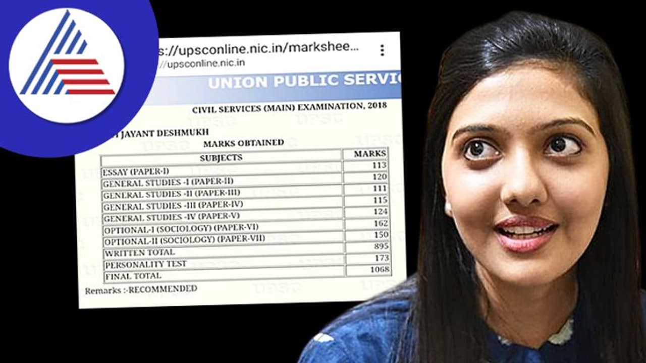 ಐಎಎಸ್ ಟಾಪರ್ ಸೃಷ್ಟಿ ದೇಶಮುಖ್ ಮಾರ್ಕ್ಸ್ ಕಾರ್ಡ್ ವೈರಲ್! 