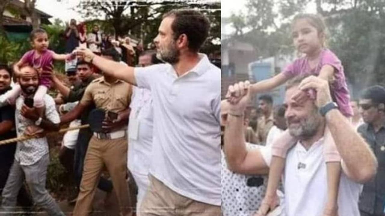 വാപ്പയുടെ തോളിൽ നിന്ന് കുരുന്ന് രാഹുലിന്റെ തോളിലേക്ക്, 'ജീ നിങ്ങൾക്കേ പറ്റു ഇന്ത്യയെ തൊട്ടറിയാൻ' വാപ്പയുടെ തോളിൽ നിന്ന് കുരുന്ന് രാഹുലിന്റെ തോളിലേക്ക്, 'ജീ നിങ്ങൾക്കേ പറ്റു ഇന്ത്യയെ തൊട്ടറിയാൻ'