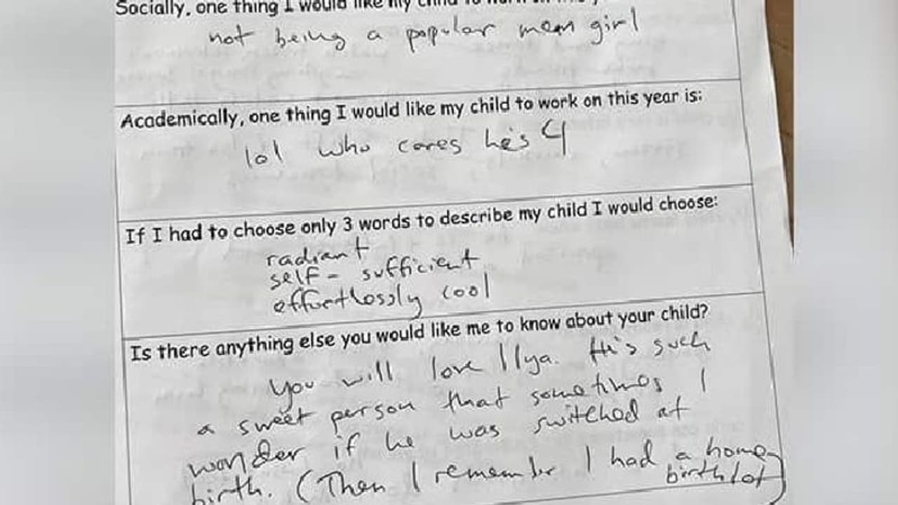 കുട്ടിയെ കുറിച്ച് മനസിലാക്കാൻ ടീച്ചര് അയച്ച ചോദ്യങ്ങള്ക്ക് ഒരമ്മ നല്കിയ മറുപടികള് നോക്കൂ... കുട്ടിയെ കുറിച്ച് മനസിലാക്കാൻ ടീച്ചര് അയച്ച ചോദ്യങ്ങള്ക്ക് ഒരമ്മ നല്കിയ മറുപടികള് നോക്കൂ...