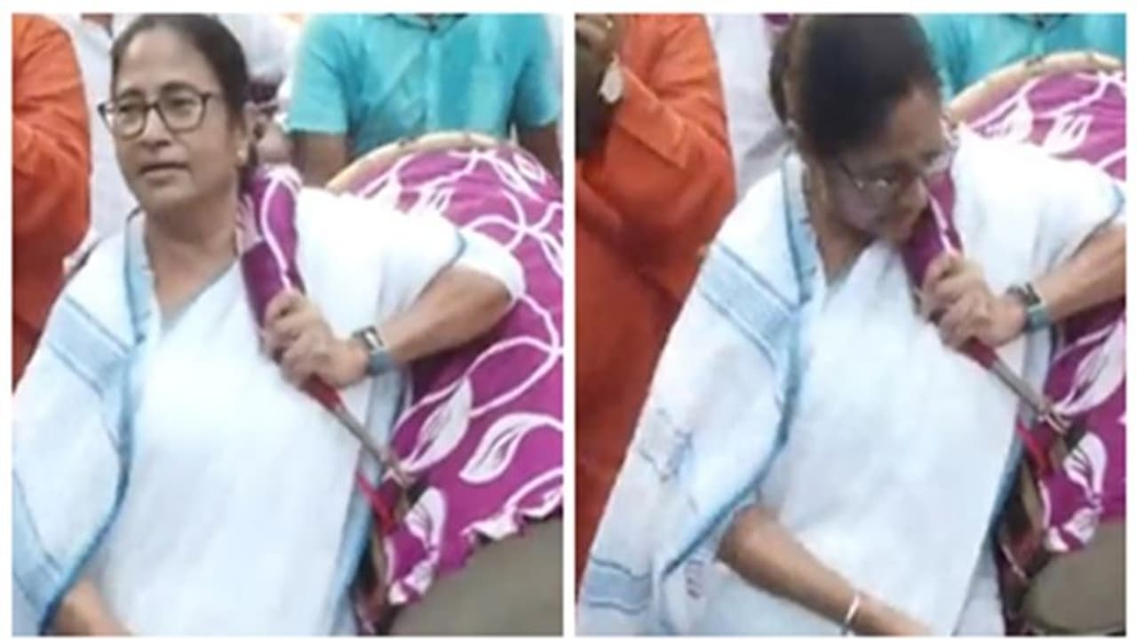 ঢাকের তালেই পুজোর উদ্বোধন, সুরুচি সঙ্ঘে ঢাক বাজালেন মমতা, কাঁসর হাতে সঙ্গী অরূপ ঢাকের তালেই পুজোর উদ্বোধন, সুরুচি সঙ্ঘে ঢাক বাজালেন মমতা, কাঁসর হাতে সঙ্গী অরূপ