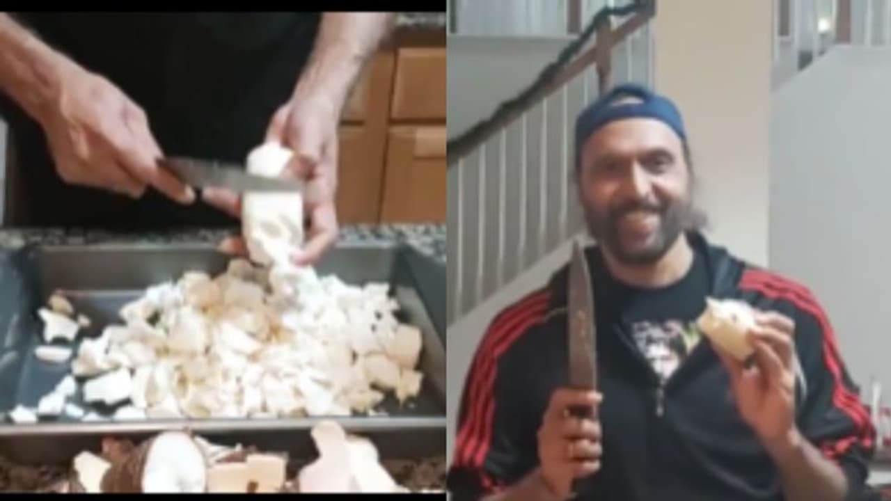 Food Video: ഇതൊക്കെ എന്ത്! പച്ചക്കപ്പ കൊത്തി നുറുക്കി ബാബു ആന്‍റണി; വീഡിയോ 