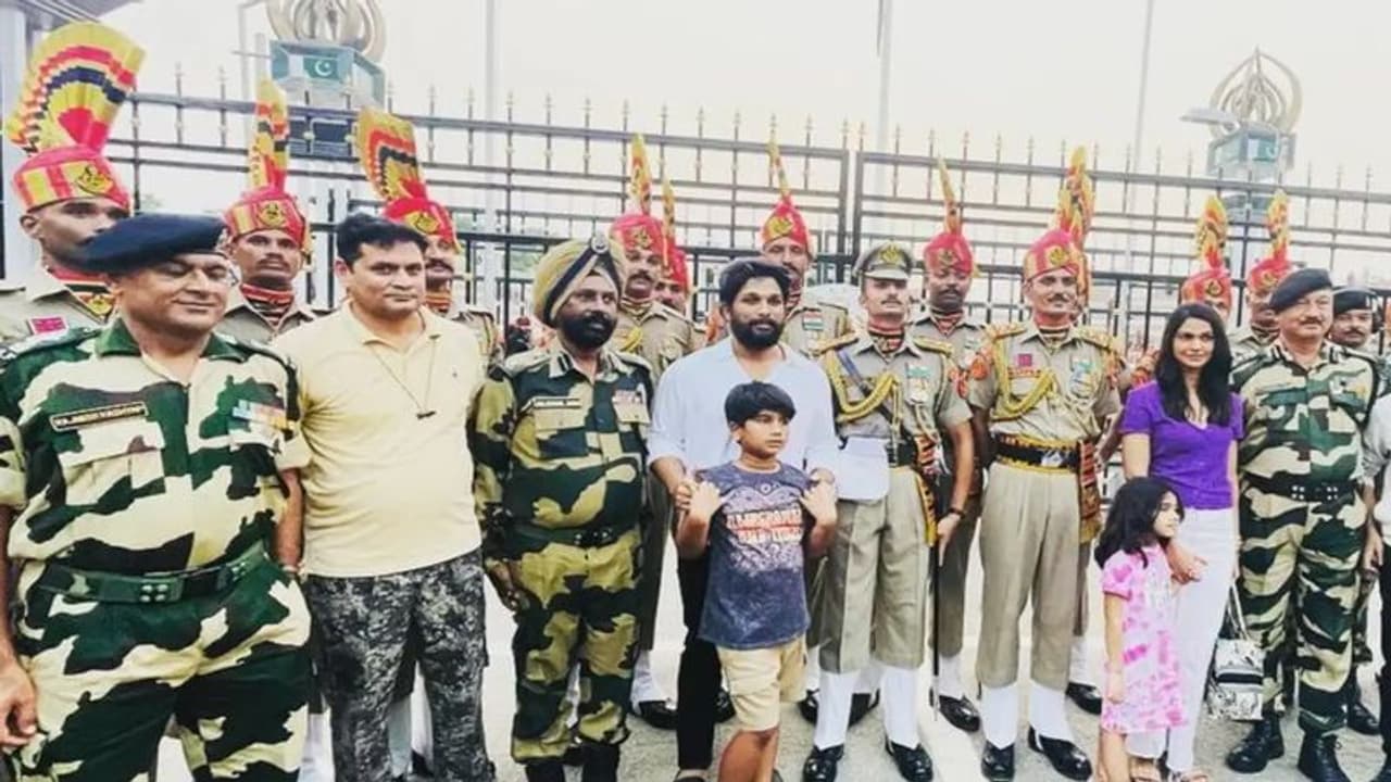 Pushpa star Allu Arjun and his family visit Wagah Border, Golden Temple see pictures Pushpa star Allu Arjun and his family visit Wagah Border, Golden Temple see pictures