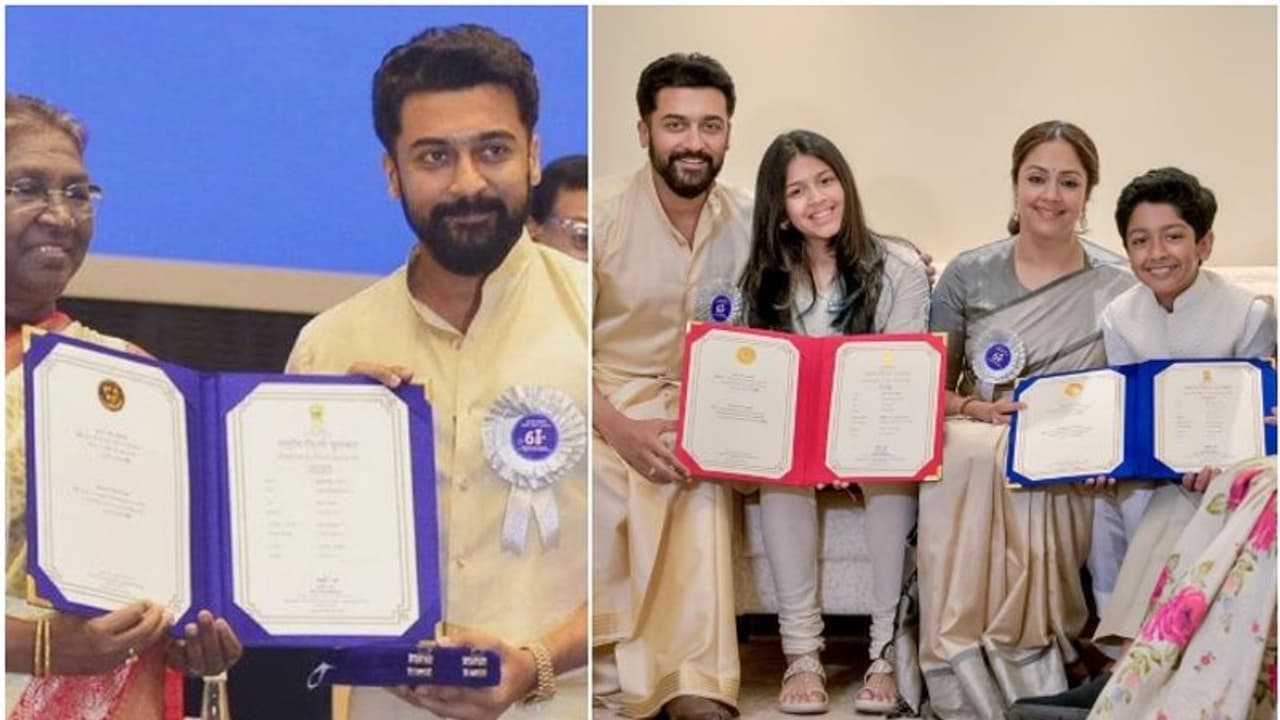 National Film Awards; ಅತ್ಯುತ್ತಮ ನಟ ಪ್ರಶಸ್ತಿ ಸ್ವೀಕರಿಸಿ ಕುಟುಂಬದ ಜೊತೆ ಸಂಭ್ರಮಿಸಿದ ಸೂರ್ಯ National Film Awards; ಅತ್ಯುತ್ತಮ ನಟ ಪ್ರಶಸ್ತಿ ಸ್ವೀಕರಿಸಿ ಕುಟುಂಬದ ಜೊತೆ ಸಂಭ್ರಮಿಸಿದ ಸೂರ್ಯ