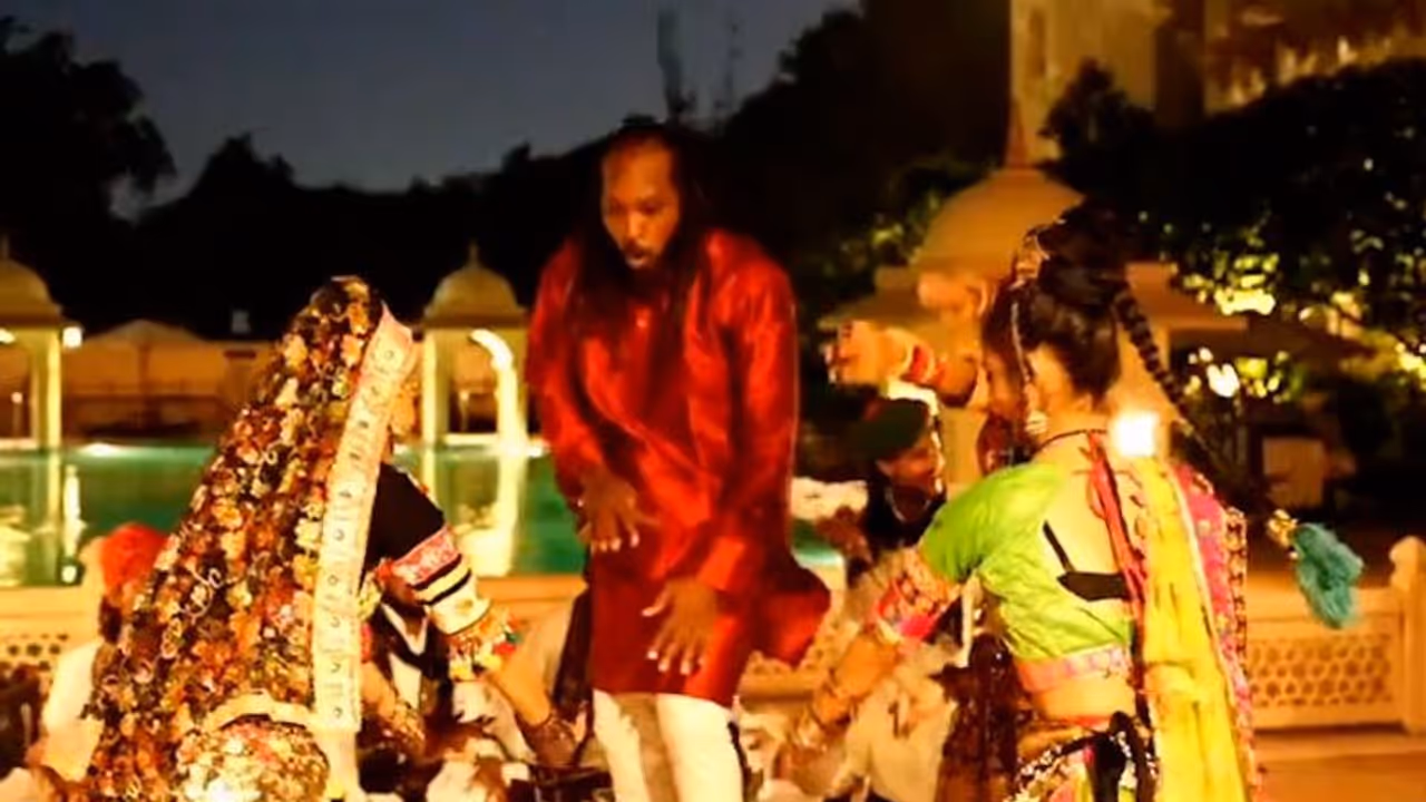 Garba with Gayle! Gujarat Giants' star wins hearts with dance moves during Navratri celebrations Garba with Gayle! Gujarat Giants' star wins hearts with dance moves during Navratri celebrations