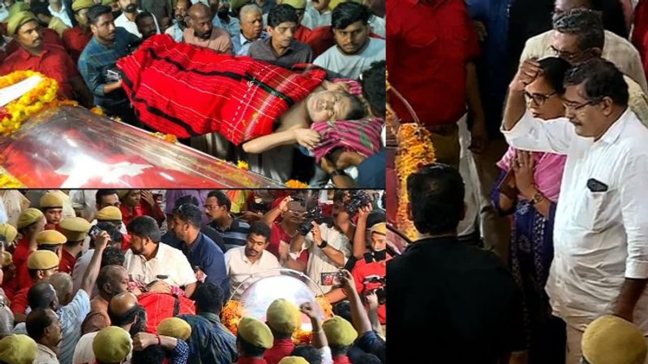 കോടിയേരി സഖാവിനെ കാണാൻ പുഷ്പനെത്തി; അന്തിമോപചാരം അര്പ്പിച്ച് കെ.കെ രമ എംഎൽഎയും കോടിയേരി സഖാവിനെ കാണാൻ പുഷ്പനെത്തി; അന്തിമോപചാരം അര്പ്പിച്ച് കെ.കെ രമ എംഎൽഎയും