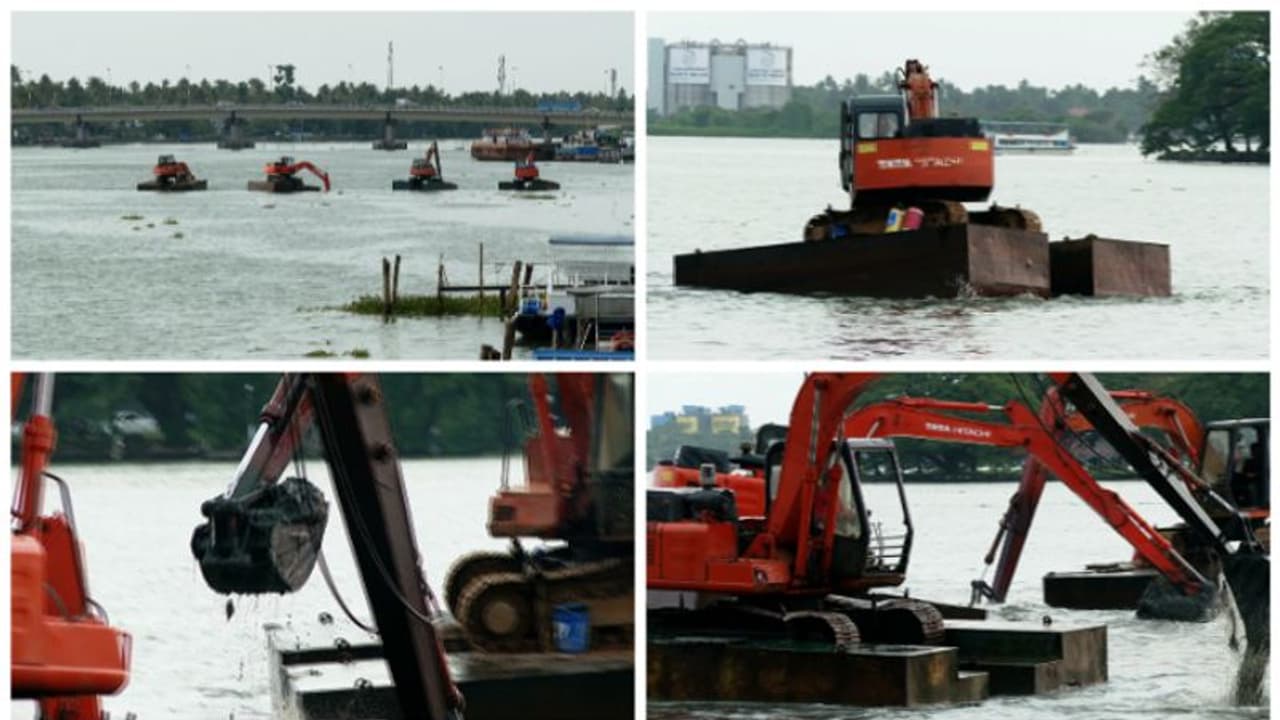 ചെളി കോരിമാറ്റി അതേ സ്ഥലത്ത് നിക്ഷേപിച്ച് ആഴം കൂട്ടൽ ! പണമില്ലാത്തതിനാൽ ഇങ്ങനേ പറ്റൂവെന്ന് ജലസേചന വകുപ്പ്