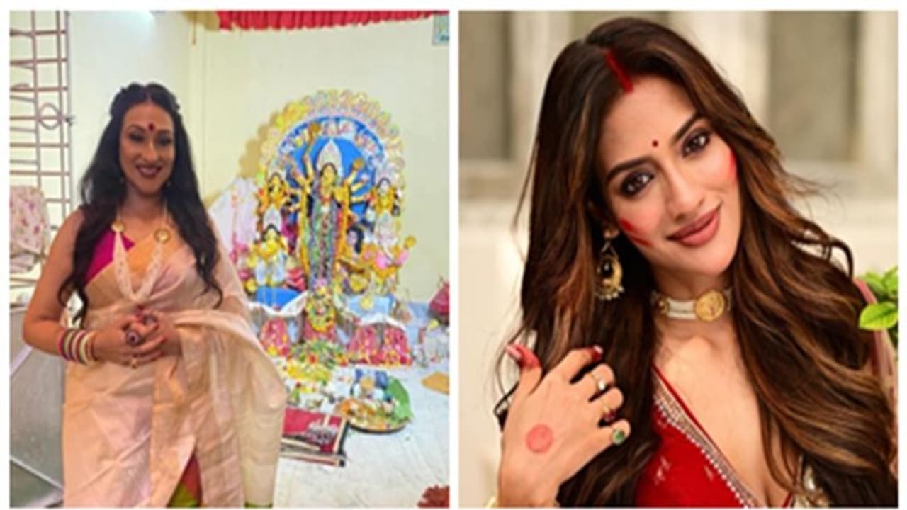 সিঁদুররাঙা ঋতুপর্ণা, সিঁথিতে, গালে সিঁদুর ছুঁইয়ে বিজয়ার শুভেচ্ছায় নুসরত সিঁদুররাঙা ঋতুপর্ণা, সিঁথিতে, গালে সিঁদুর ছুঁইয়ে বিজয়ার শুভেচ্ছায় নুসরত