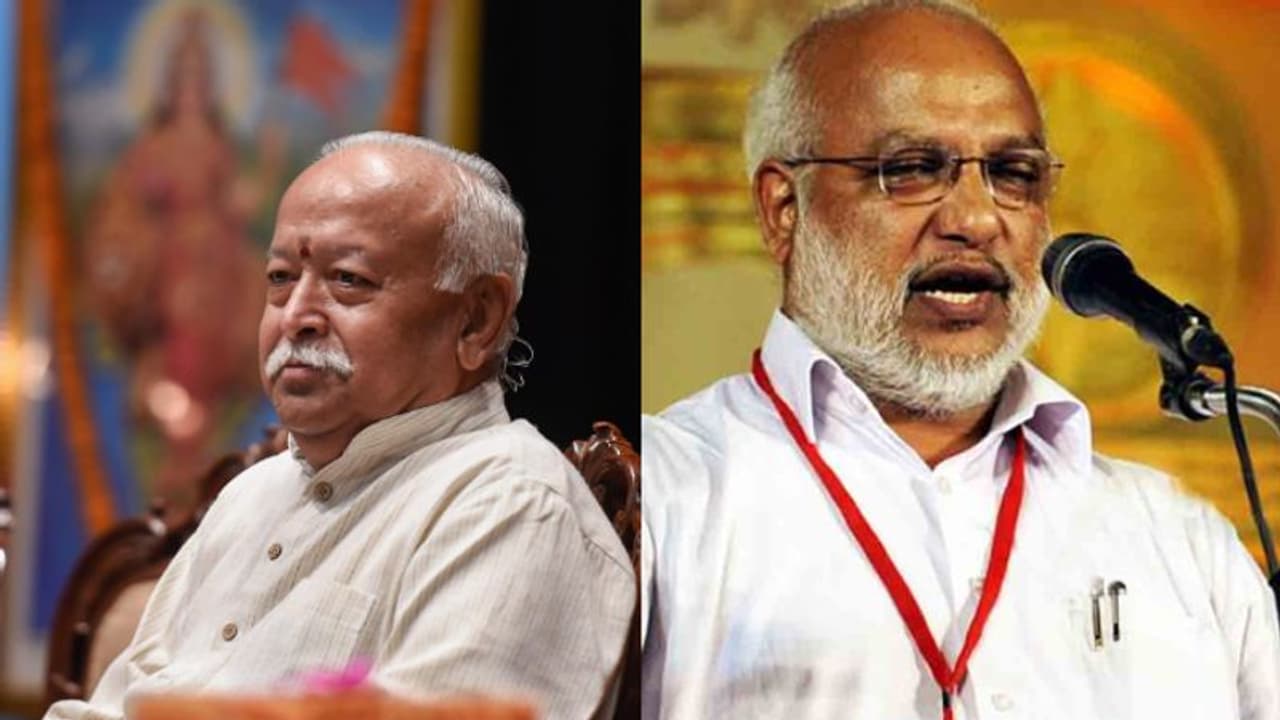 'ഒരു ശതമാനം വളർന്ന് ഇന്ത്യയുടെ മതസ്വത്വം തകർക്കും എന്നാണ് ആർഎസ്എസ് മേധാവി പറയുന്നത്!'; വിമർശനവുമായി എംഎ ബേബി 'ഒരു ശതമാനം വളർന്ന് ഇന്ത്യയുടെ മതസ്വത്വം തകർക്കും എന്നാണ് ആർഎസ്എസ് മേധാവി പറയുന്നത്!'; വിമർശനവുമായി എംഎ ബേബി