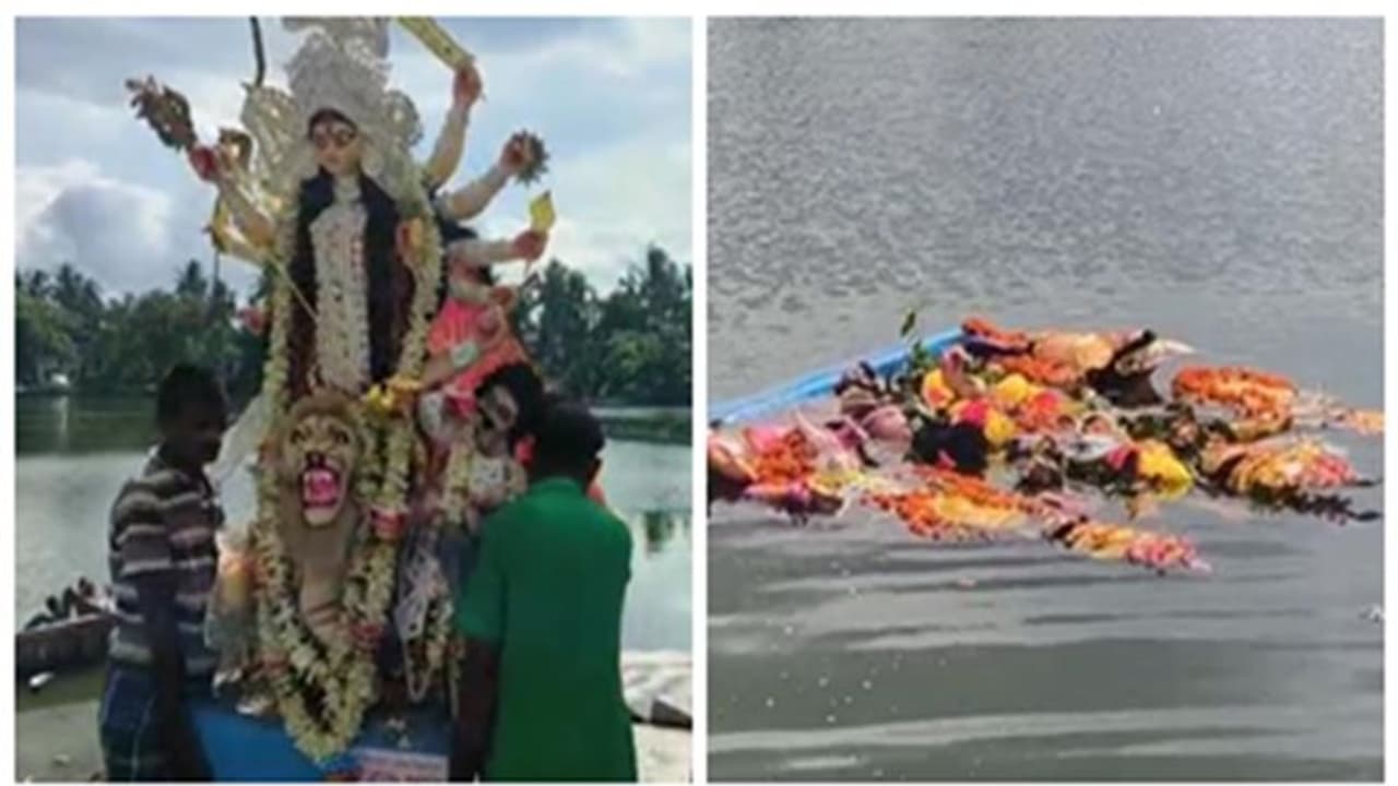 কার্নিভালে থাকছে না জলপাইগুড়ির বৈকুণ্ঠপুর রাজবাড়ির প্রতিমা, ৫১৩ বছরের প্রথা মেনেই হল প্রতিমা নিরঞ্জন