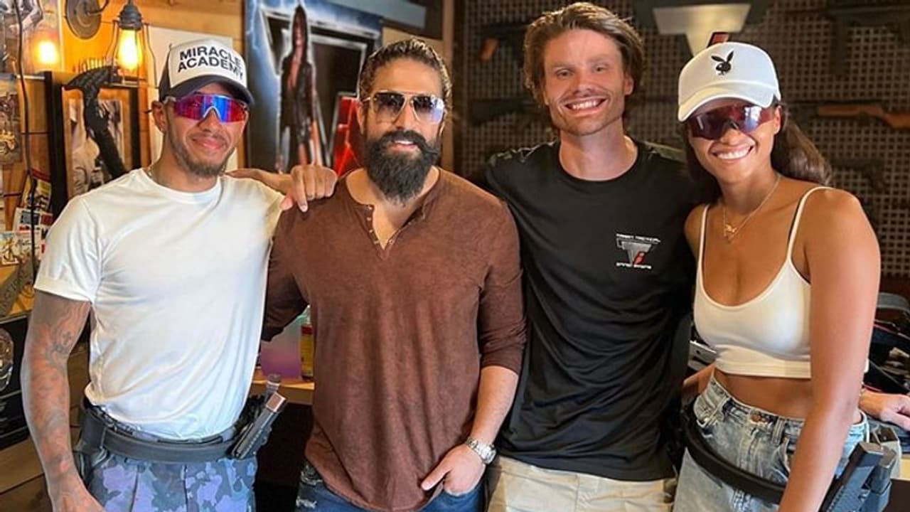 KGF actor Yash poses with Lewis Hamilton; fans go berserk after pic surfaces online KGF actor Yash poses with Lewis Hamilton; fans go berserk after pic surfaces online