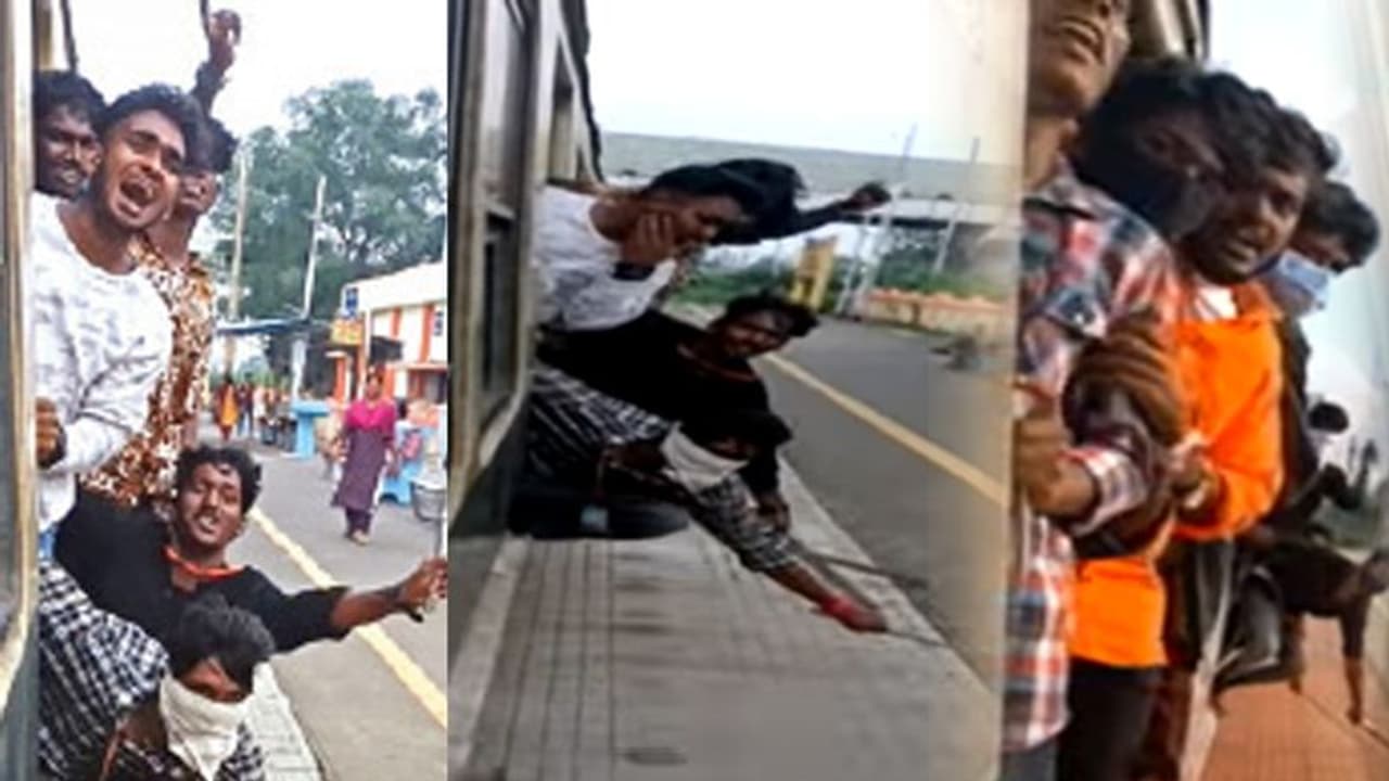 பிளாட்பாரத்தில் பொறிபறந்த பட்டாக்கத்தி.. ரயில் பயணிகளை மிரளவைத்த மாணவர்கள்.. என்ன செய்ய போகிறது காவல்துறை?
