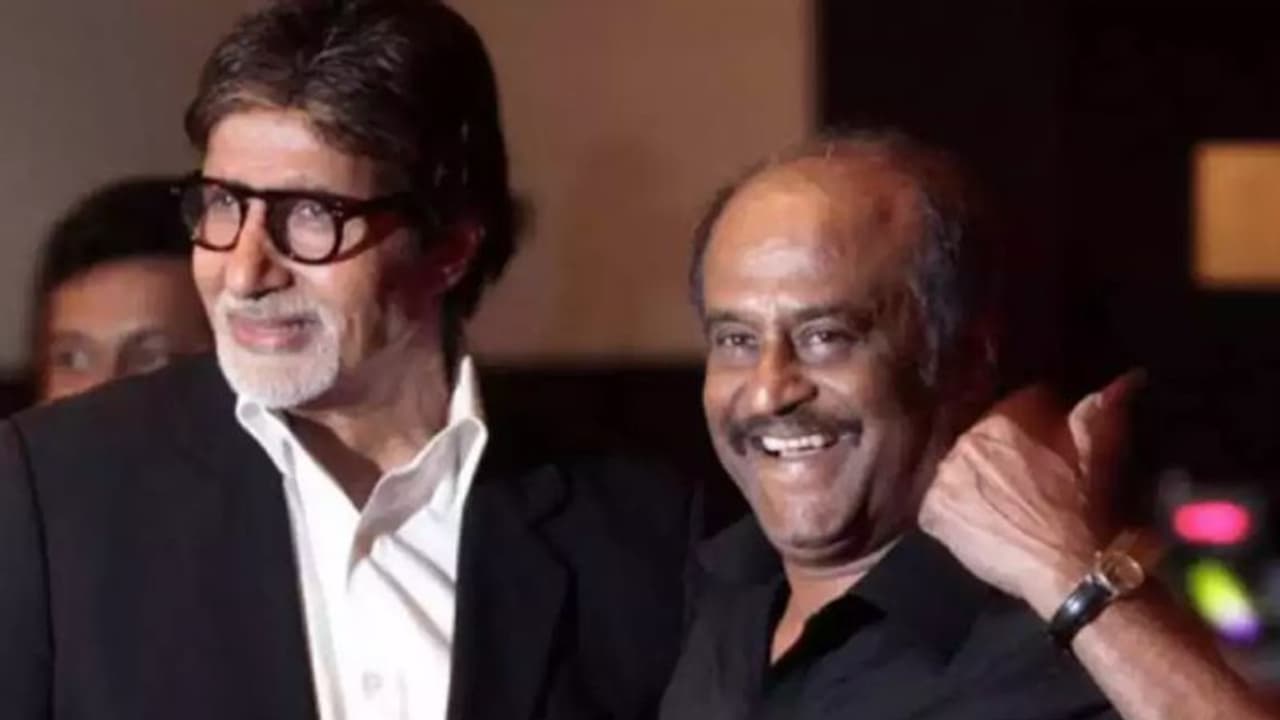 இந்திய சினிமாவின் சூப்பர்ஹீரோ... தி லெஜண்ட் சார் நீங்க அமிதாப் பச்சனுக்கு தன் ஸ்டைலில் வாழ்த்து சொன்ன ரஜினி