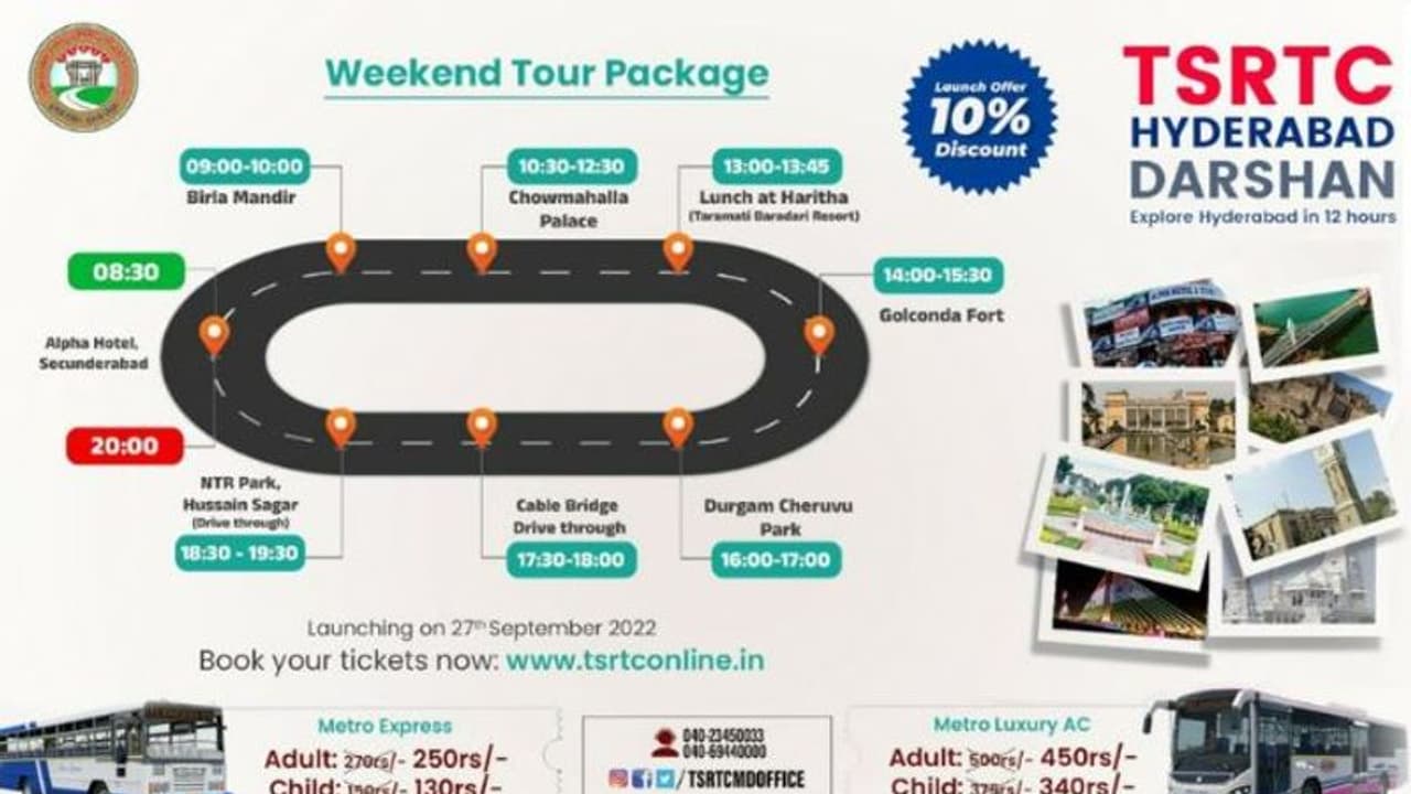 'హైదరాబాద్ దర్శిని' సర్వీసులను ప్రారంభించిన ఆర్టీసీ.. కేవలం రూ.250తో సిటీ మొత్తం చుట్టేయొచ్చు.. 'హైదరాబాద్ దర్శిని' సర్వీసులను ప్రారంభించిన ఆర్టీసీ.. కేవలం రూ.250తో సిటీ మొత్తం చుట్టేయొచ్చు..