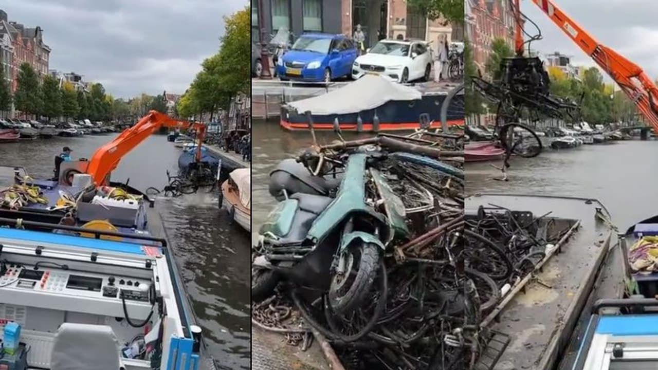 ಕಾಲುವೆ ಕ್ಲೀನಿಂಗ್‌ಗೆ ಹಿಟಾಚಿ ಇಳಿಸಿದ್ರೆ ಬರೀ ಸೈಕಲ್ ಸ್ಕೂಟರ್‌ಗಳೇ ಸಿಕ್ತು... ವಿಡಿಯೋ ವೈರಲ್