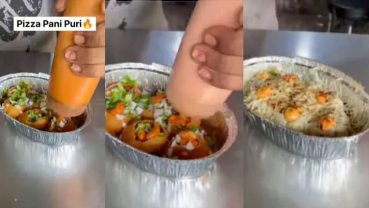 Food Video: ഇതിപ്പോള്‍ പാനിപൂരിയാണോ പിസയാണോ? വൈറലായി വീഡിയോ...