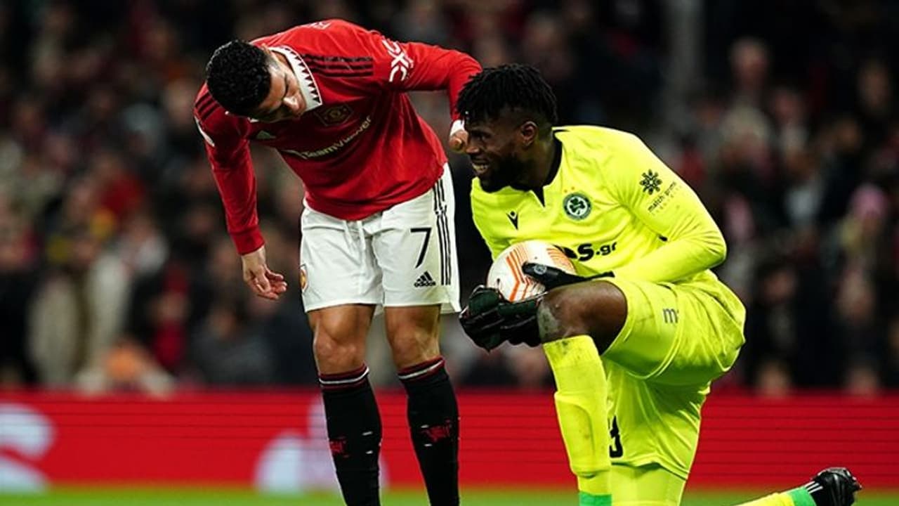 Ronaldo impressed with Uzoho's heroics; fans ask Man United to sign the Omonia goalkeeper