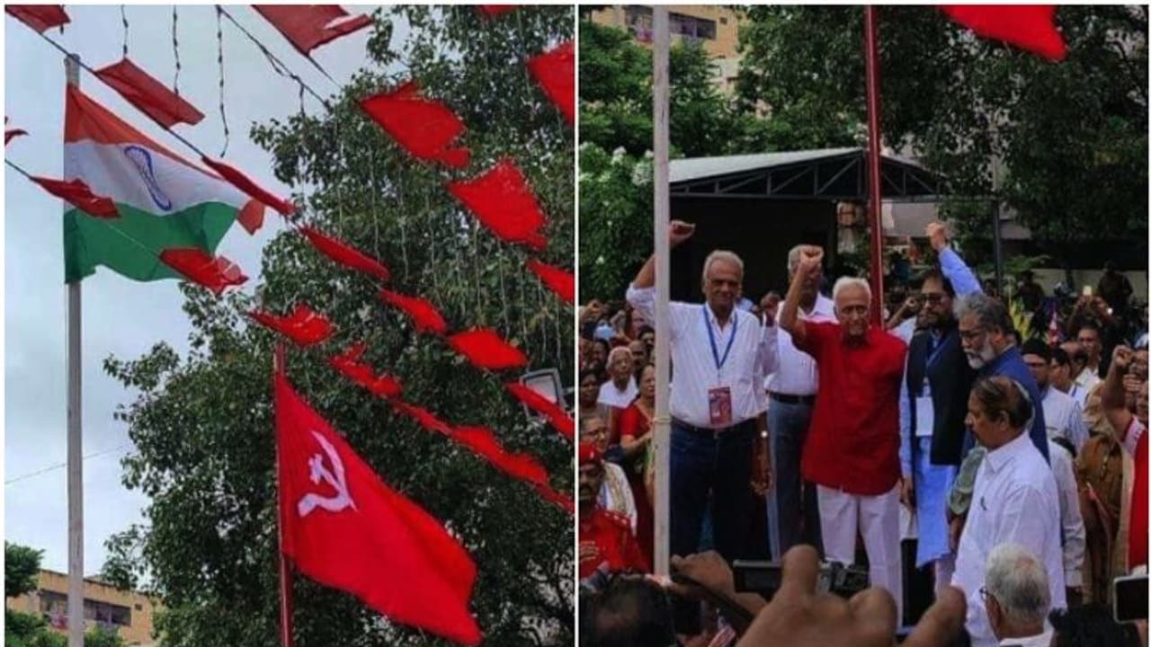 പാർട്ടി പാതകയ്ക്കൊപ്പം ദേശീയ പതാകയും; സിപിഐ പാർട്ടി കോൺഗ്രസിന് തുടക്കമായി, ബിജെപിക്കെതിരെ ഐക്യത്തിന് ആഹ്വാനം