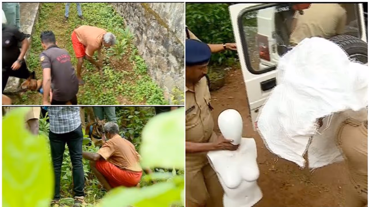 നരബലി സ്ഥലത്ത് ഡമ്മി പരിശോധനയും, സ്ത്രീയുടെ ഡമ്മി ഭഗവൽ സിംഗിന്റെ വീട്ടിൽ: നായ പരിശോധനയിൽ എല്ല് കണ്ടെത്തി നരബലി സ്ഥലത്ത് ഡമ്മി പരിശോധനയും, സ്ത്രീയുടെ ഡമ്മി ഭഗവൽ സിംഗിന്റെ വീട്ടിൽ: നായ പരിശോധനയിൽ എല്ല് കണ്ടെത്തി