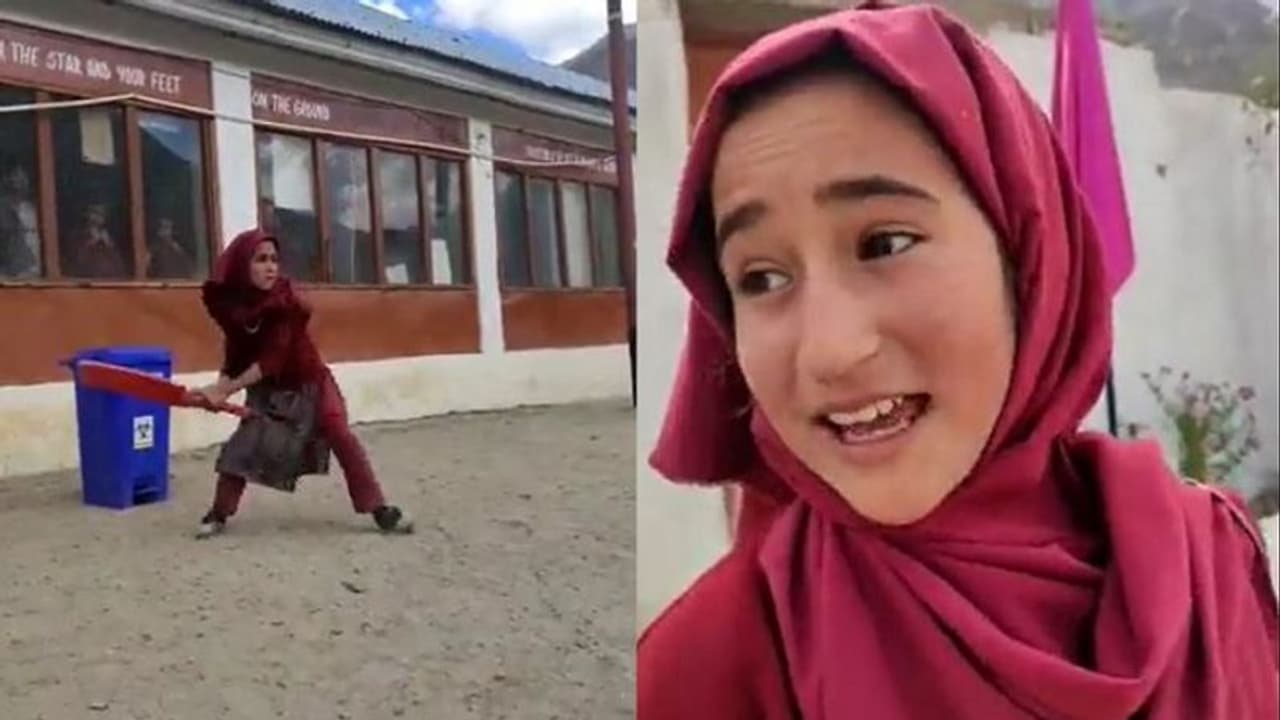 ಲಡಾಖ್ ಬಾಲಕಿಯ ಹೊಡಿಬಡಿ ಆಟಕ್ಕೆ ನೆಟ್ಟಿಗರು ಫಿದಾ, ಕೊಹ್ಲಿಯಂತೆ ಆಡುವ ಕನಸು!