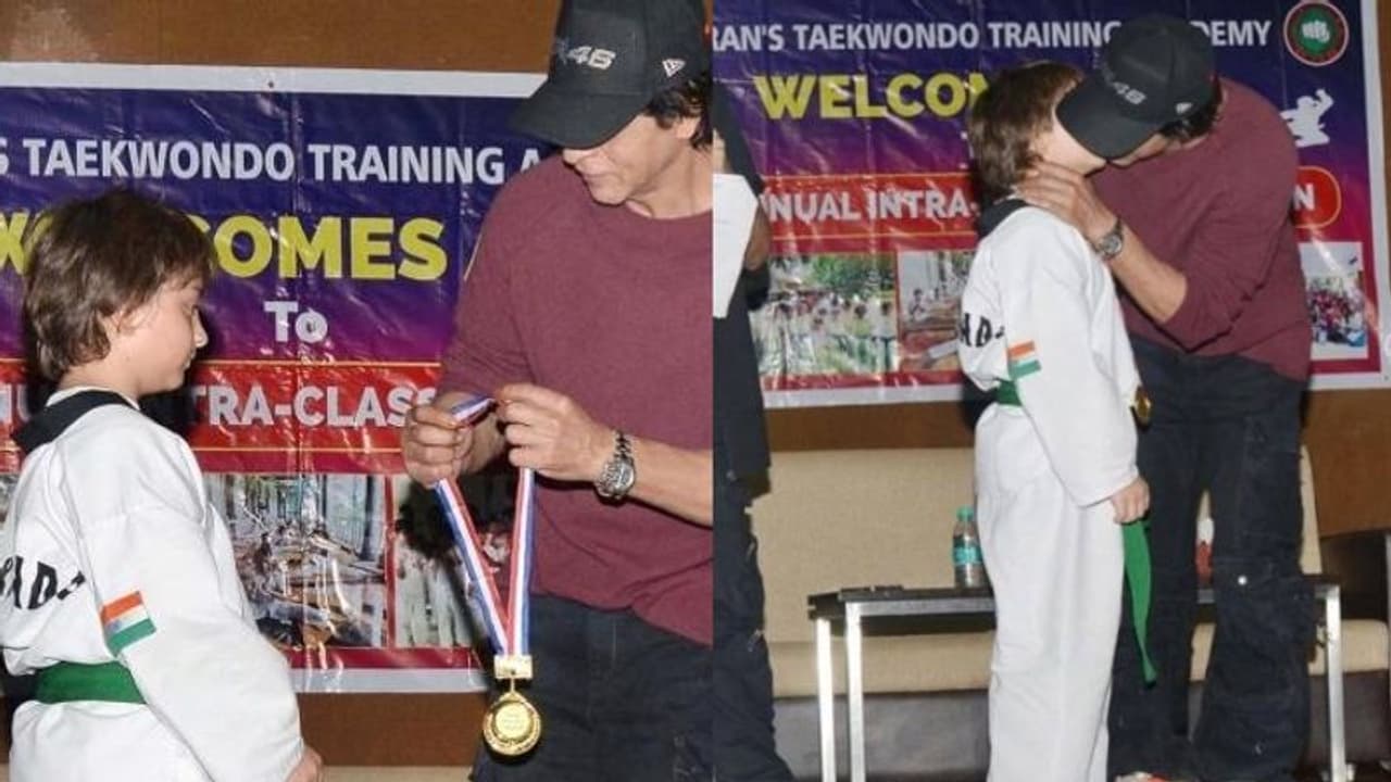 തായ്കൊണ്ടോ മത്സരത്തിൽ വിജയിയായി അബ്രഹാം, മകന് സ്നേഹ ചുംബനവുമായി ഷാരൂഖ് തായ്കൊണ്ടോ മത്സരത്തിൽ വിജയിയായി അബ്രഹാം, മകന് സ്നേഹ ചുംബനവുമായി ഷാരൂഖ്