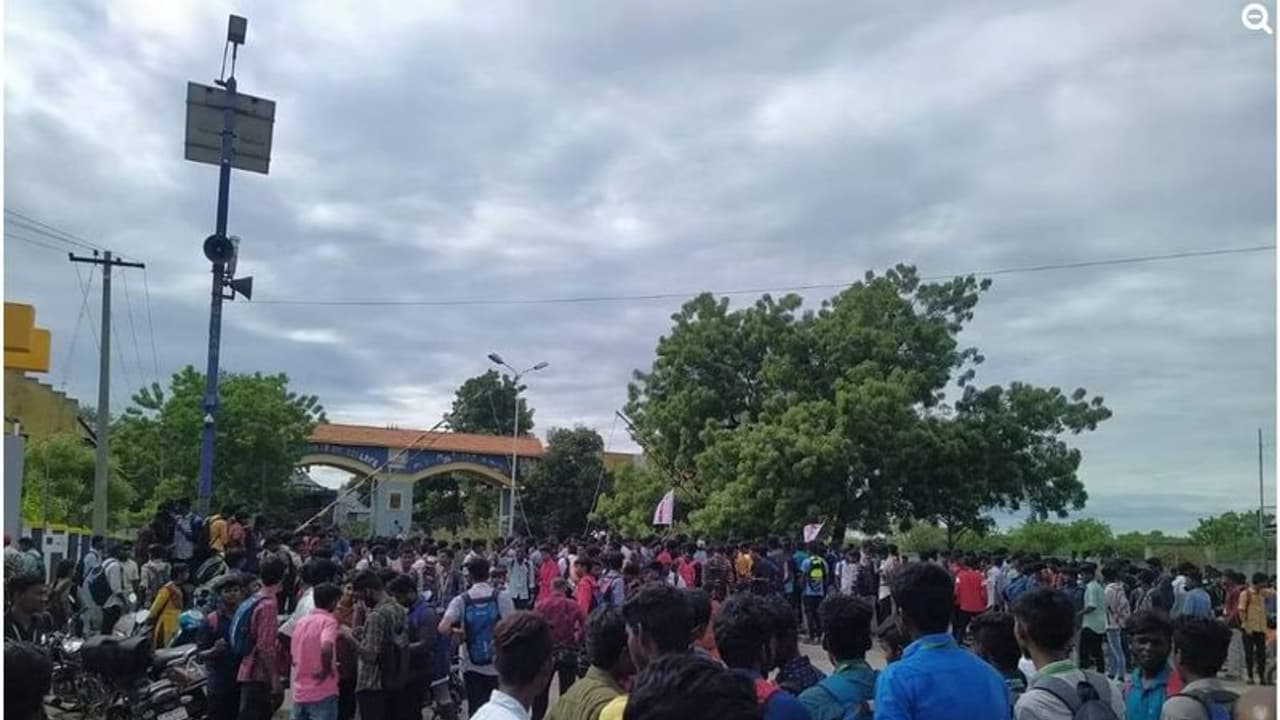 ஹிந்தி திணிப்பு.. போராட்டத்தில் குதித்த கல்லூரி மாணவர்கள்.. தூத்துக்குடியில் பரபரப்பு.. ஹிந்தி திணிப்பு.. போராட்டத்தில் குதித்த கல்லூரி மாணவர்கள்.. தூத்துக்குடியில் பரபரப்பு..