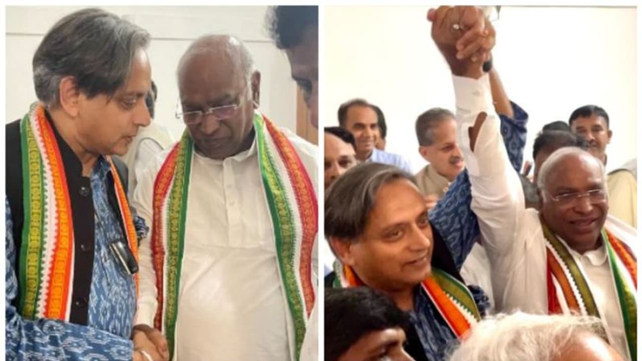 'പിന്തുണച്ചവർക്ക് നന്ദി, പാർട്ടി ഒറ്റക്കെട്ടായി മുന്നോട്ട്', ഖർഗെയെ വസതിയിൽ സന്ദർശിച്ച് ശശി തരൂർ 'പിന്തുണച്ചവർക്ക് നന്ദി, പാർട്ടി ഒറ്റക്കെട്ടായി മുന്നോട്ട്', ഖർഗെയെ വസതിയിൽ സന്ദർശിച്ച് ശശി തരൂർ