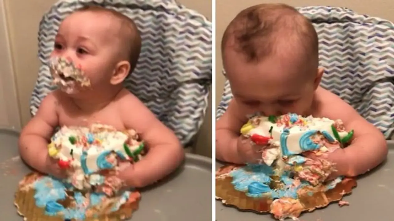 കമഴ്ന്നുകിടന്ന് കേക്ക് കഴിക്കുന്ന കുഞ്ഞുവാവ; ആരിലും ചിരിയുണര്ത്തുന്ന വീഡിയോ കമഴ്ന്നുകിടന്ന് കേക്ക് കഴിക്കുന്ന കുഞ്ഞുവാവ; ആരിലും ചിരിയുണര്ത്തുന്ന വീഡിയോ